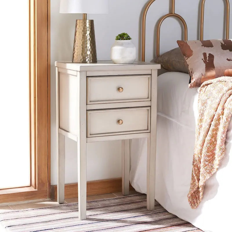 2-Drawer Accent End Table Nightstand (Fully Assembled) - 16.9 x 14.2 x 29.7 - 17Wx15Dx30H