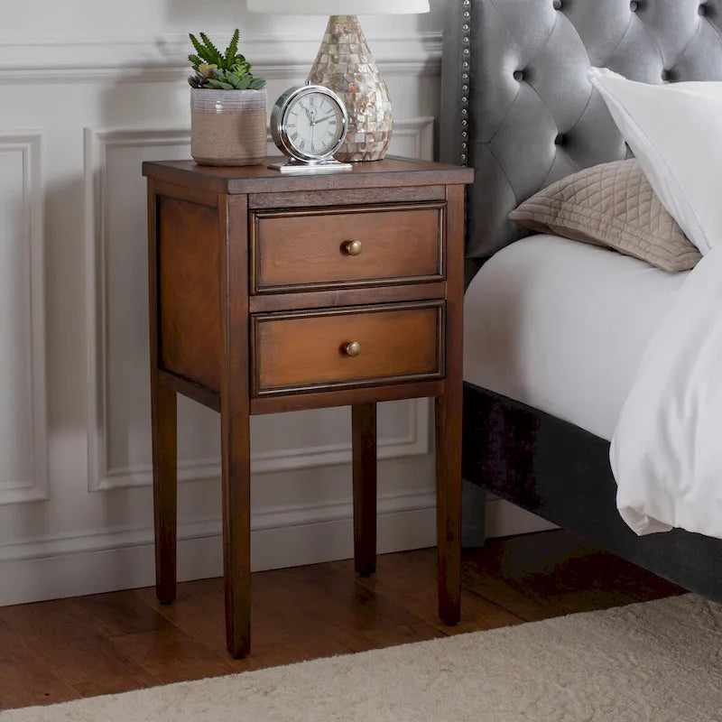 2-Drawer Accent End Table Nightstand (Fully Assembled) - 16.9 x 14.2 x 29.7 - 17Wx15Dx30H