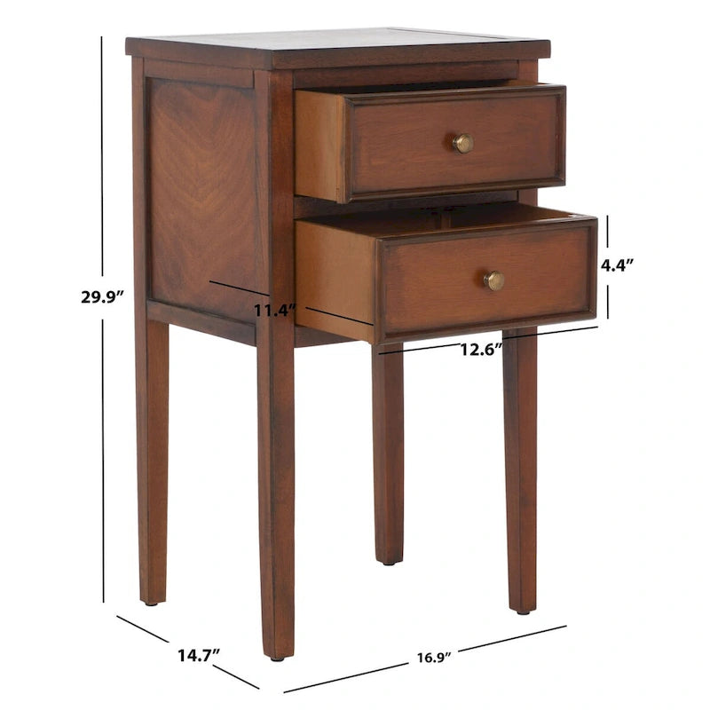 2-Drawer Accent End Table Nightstand (Fully Assembled) - 16.9 x 14.2 x 29.7 - 17Wx15Dx30H