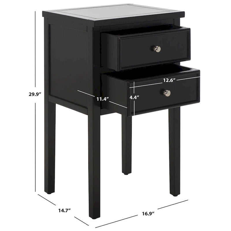 2-Drawer Accent End Table Nightstand (Fully Assembled) - 16.9 x 14.2 x 29.7 - 17Wx15Dx30H