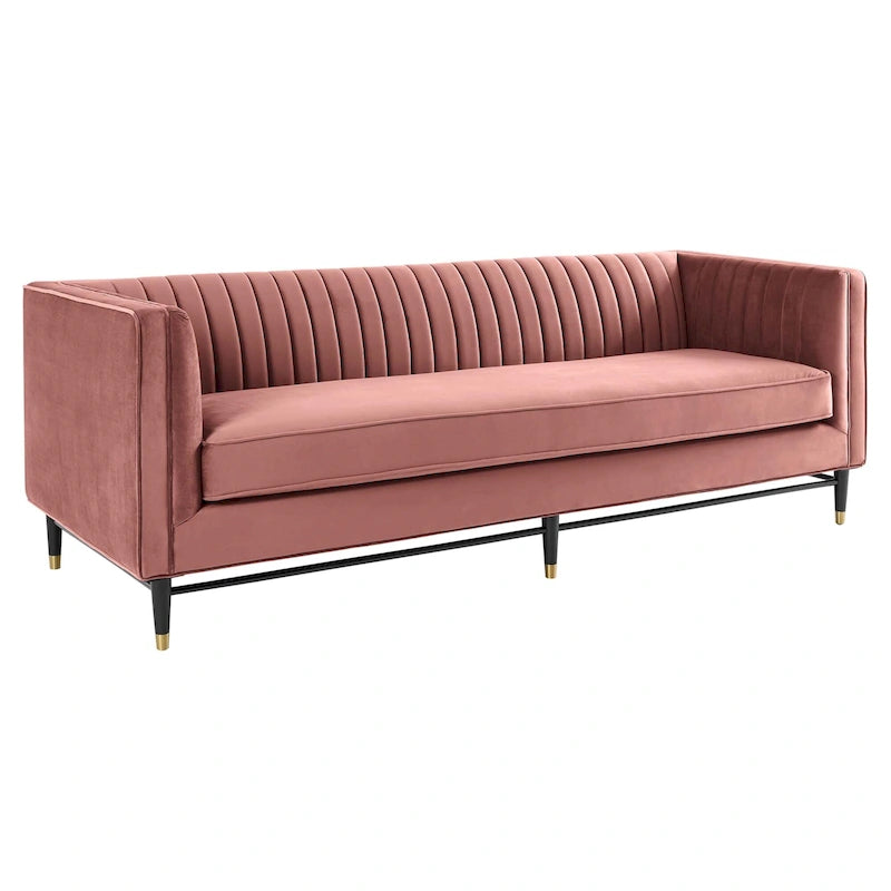 Channel Tufted Performance Velvet Sofa