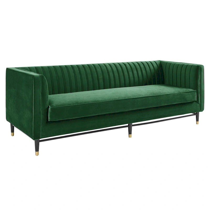 Channel Tufted Performance Velvet Sofa