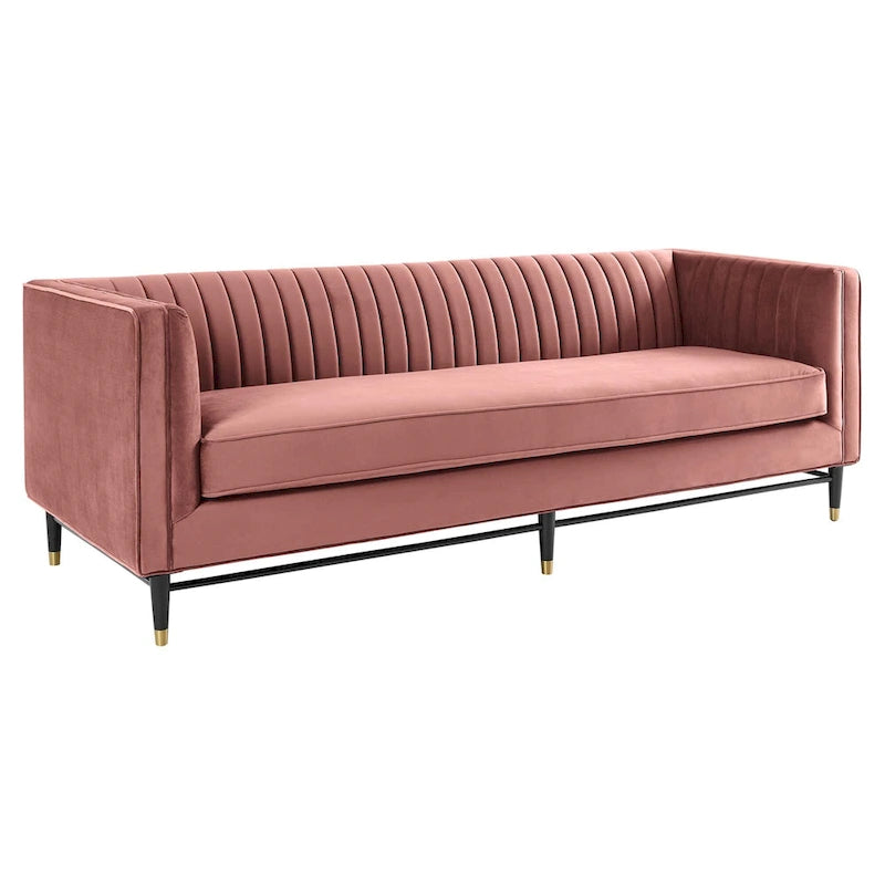 Channel Tufted Performance Velvet Sofa