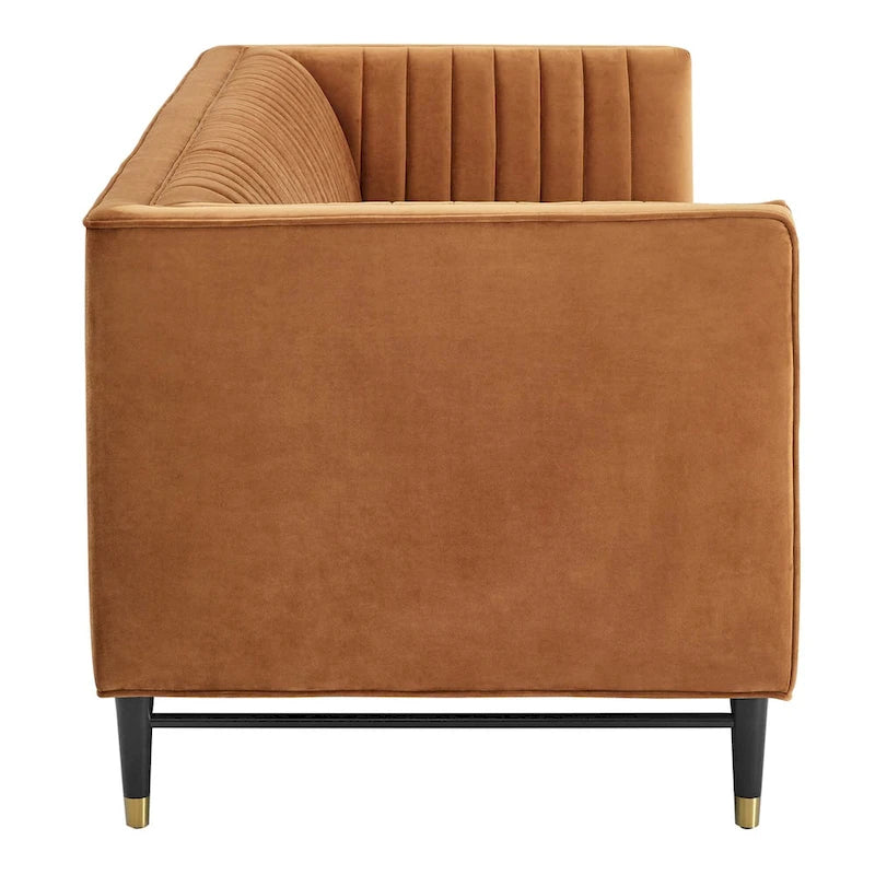 Channel Tufted Performance Velvet Sofa