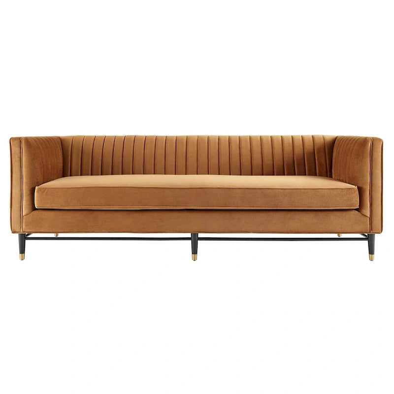 Channel Tufted Performance Velvet Sofa