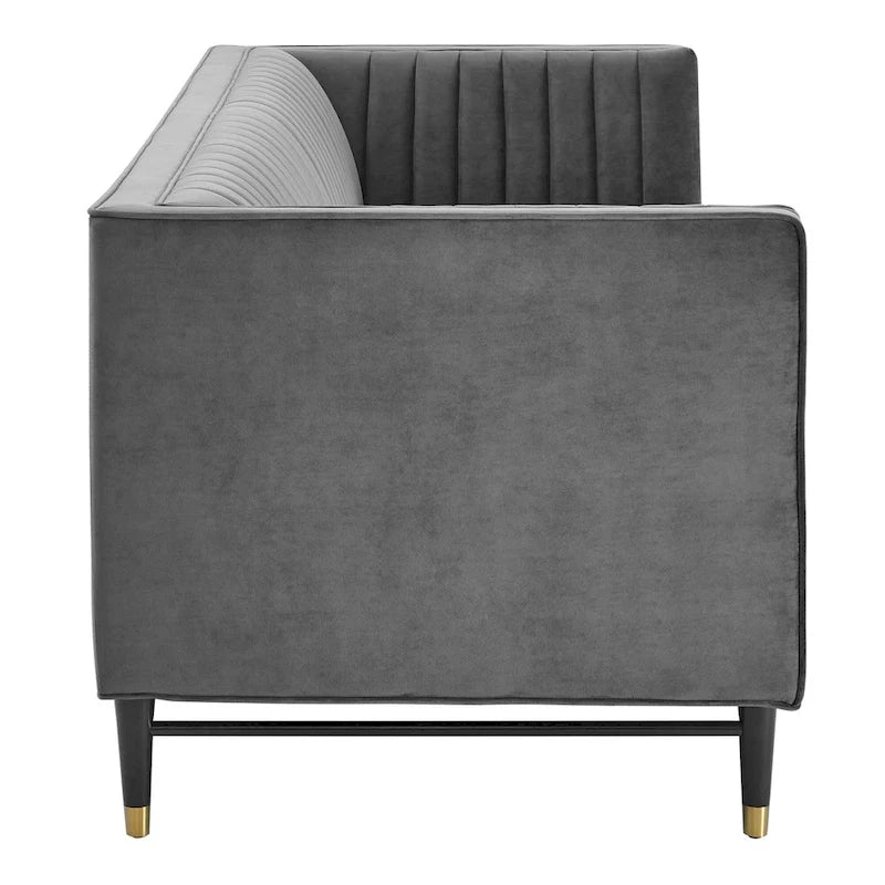 Channel Tufted Performance Velvet Sofa
