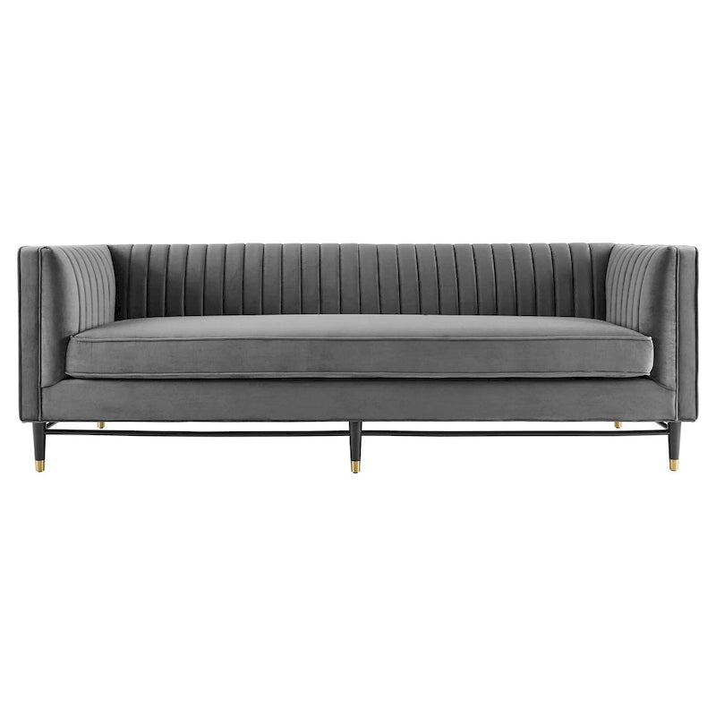 Channel Tufted Performance Velvet Sofa