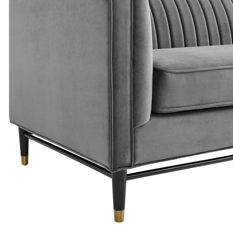 Channel Tufted Performance Velvet Sofa