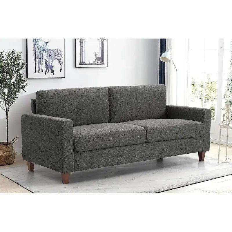 Moderne mid-century-bank, 3-zitsbank met omkeerbare rugkussens, groot