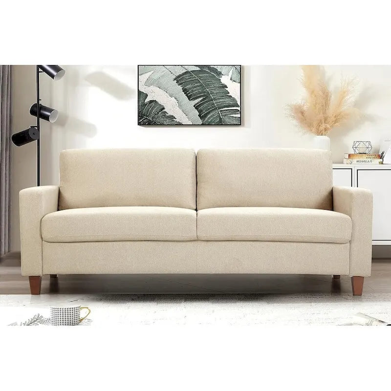 Moderne mid-century-bank, 3-zitsbank met omkeerbare rugkussens, groot