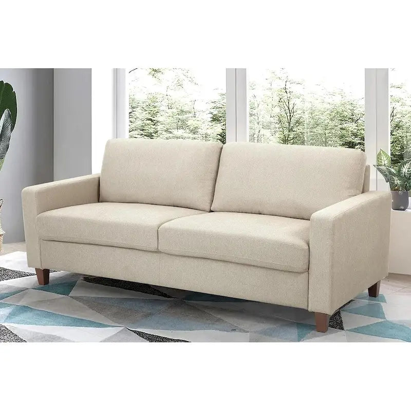 Moderne mid-century-bank, 3-zitsbank met omkeerbare rugkussens, groot