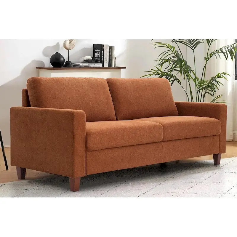 Moderne mid-century-bank, 3-zitsbank met omkeerbare rugkussens, groot