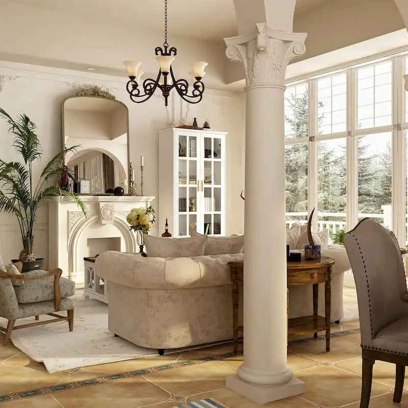 Display Cabinet with Glass Doors Bookcase Accent Living Room Hallway - 70.1Hx31.5W