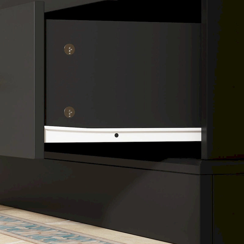 Display Cabinet with Glass Doors Bookcase Accent Living Room Hallway - 70.1Hx31.5W