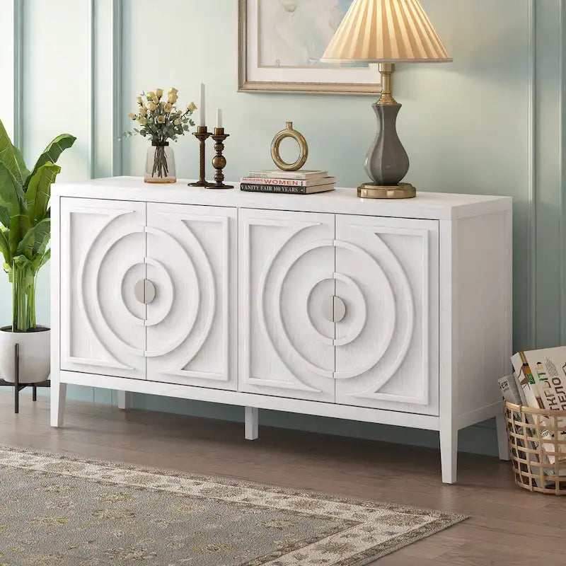 Retro-Sideboard mit kreisförmigem Rillendesign