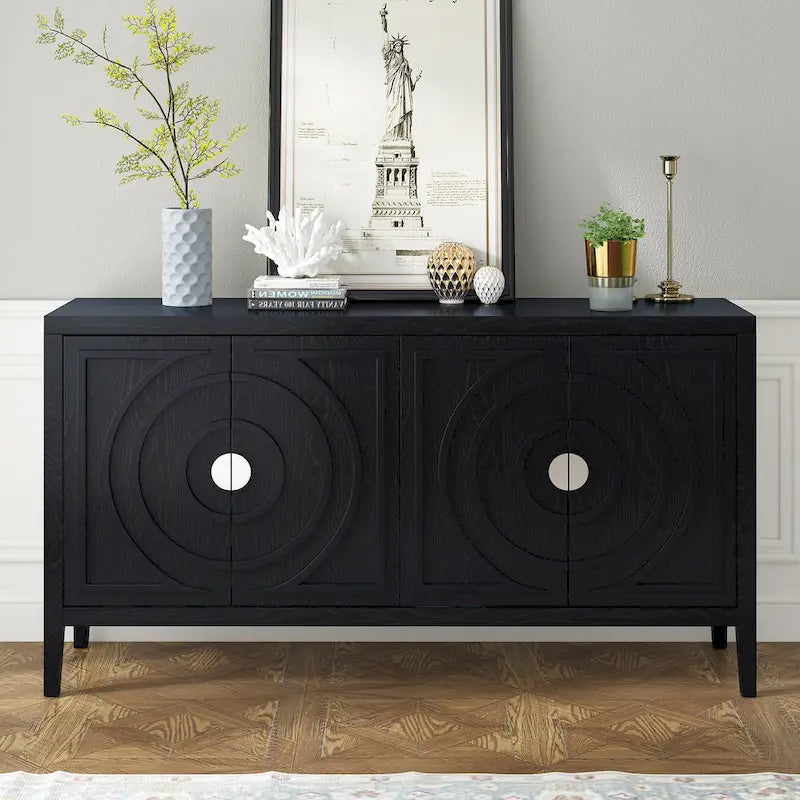 Retro-Sideboard mit kreisförmigem Rillendesign