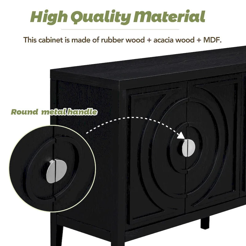 Retro-Sideboard mit kreisförmigem Rillendesign
