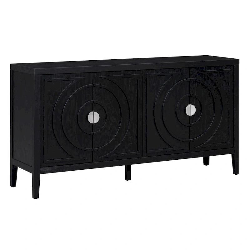 Retro-Sideboard mit kreisförmigem Rillendesign
