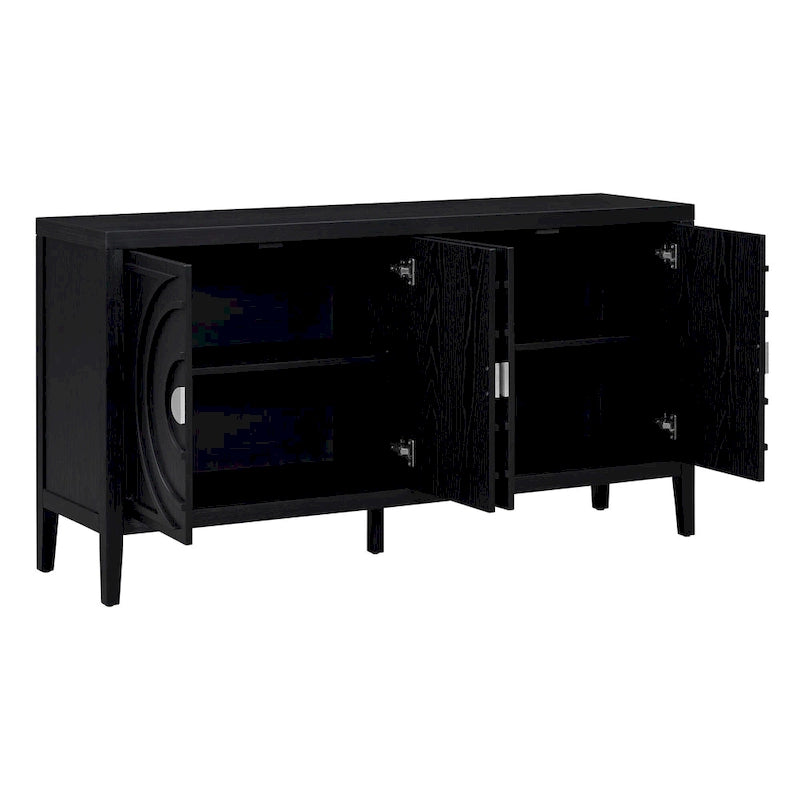 Retro-Sideboard mit kreisförmigem Rillendesign