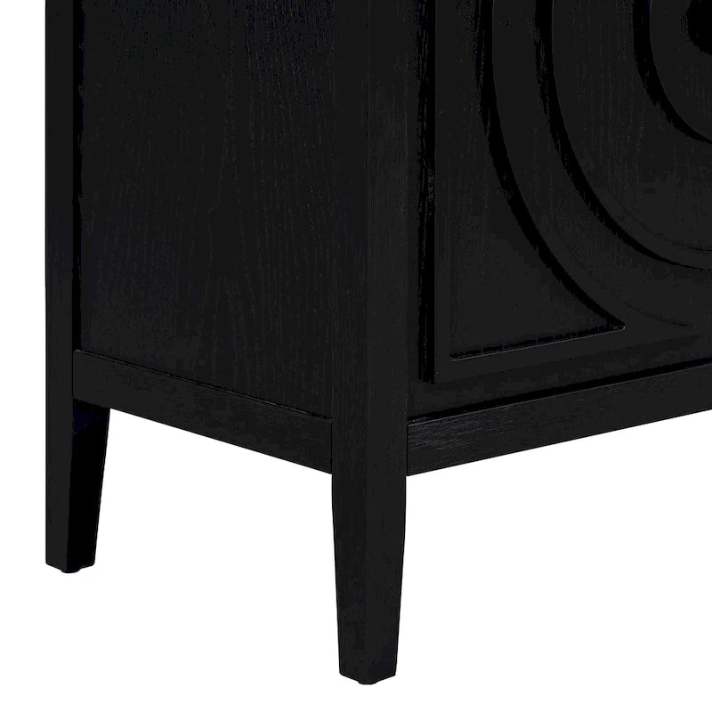Retro-Sideboard mit kreisförmigem Rillendesign