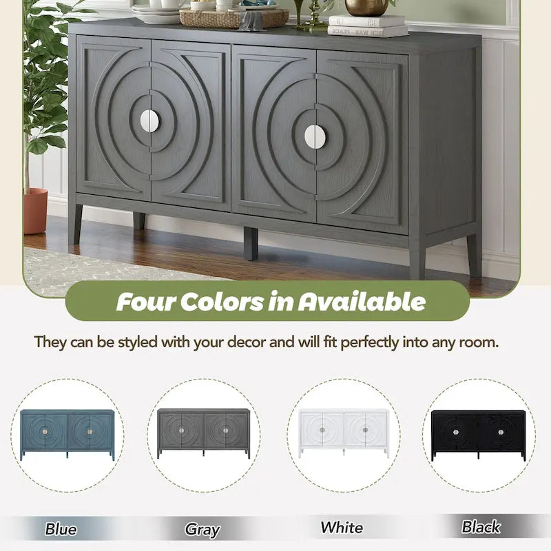 Retro-Sideboard mit kreisförmigem Rillendesign