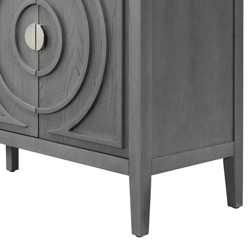 Retro-Sideboard mit kreisförmigem Rillendesign