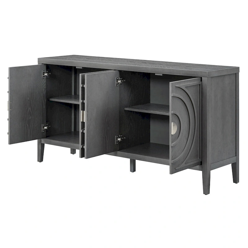 Retro-Sideboard mit kreisförmigem Rillendesign