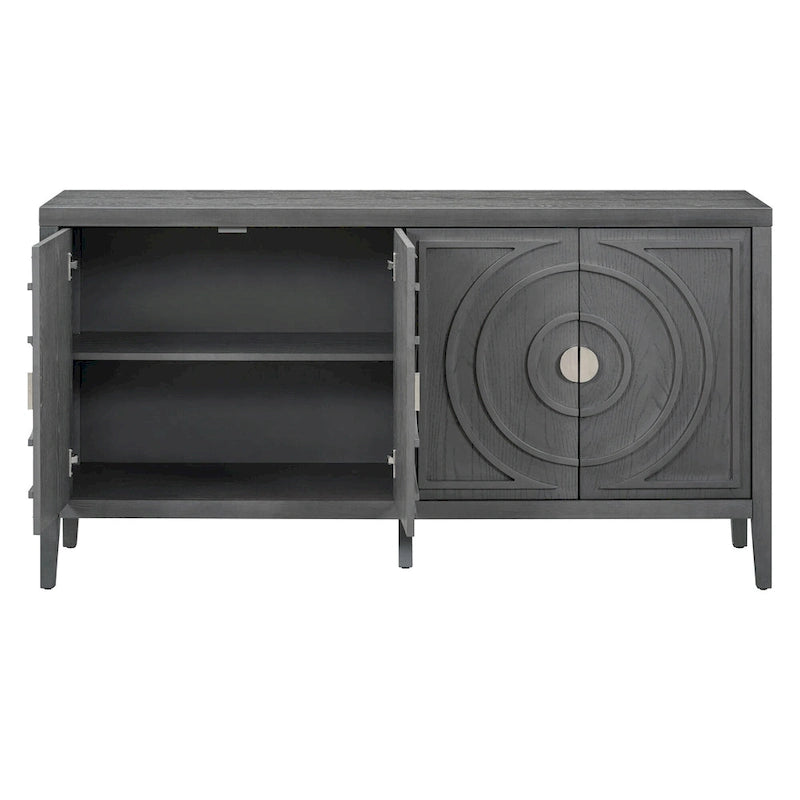 Retro-Sideboard mit kreisförmigem Rillendesign