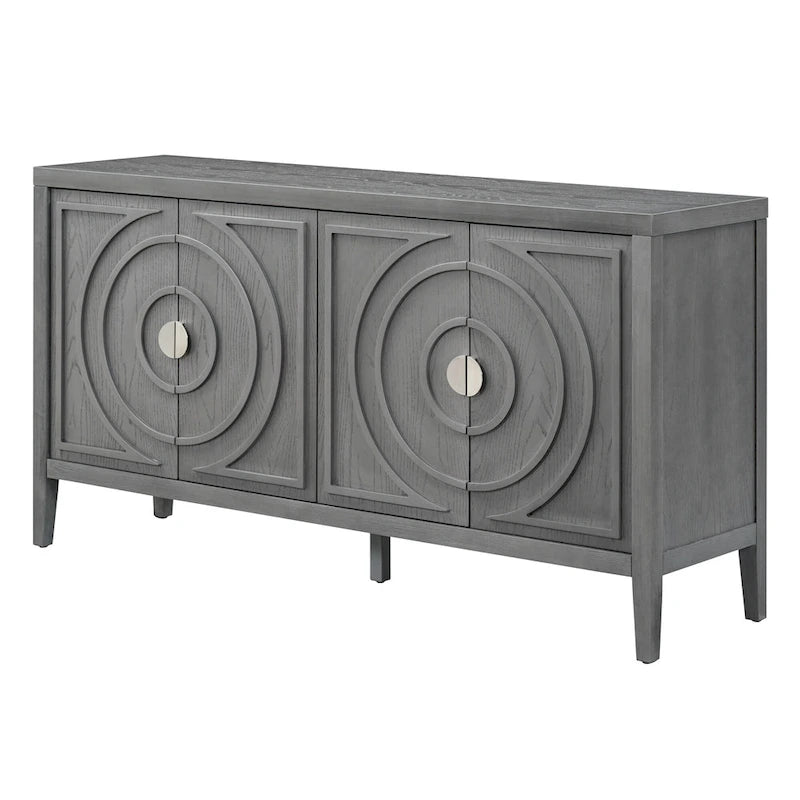 Retro-Sideboard mit kreisförmigem Rillendesign