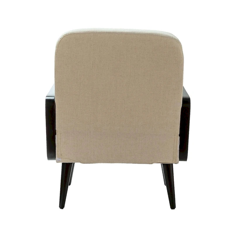 Modern-bohemischer gepolsterter Akzentsessel mit Holzbeinen, 2er-Set