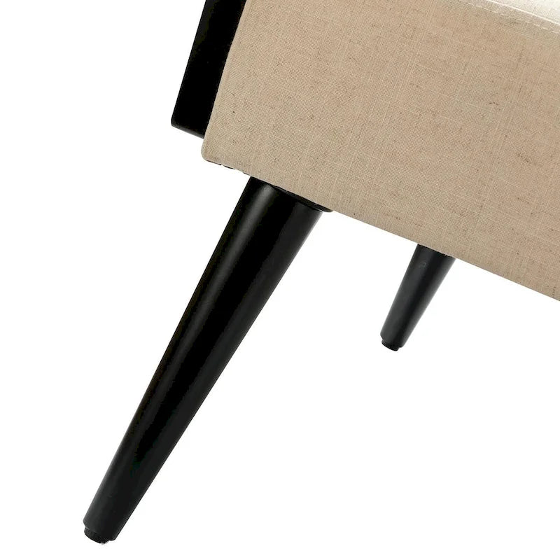 Modern-bohemischer gepolsterter Akzentsessel mit Holzbeinen, 2er-Set